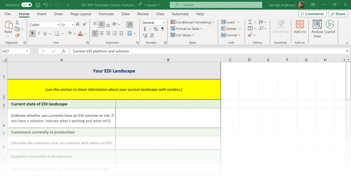 FREE EDI RFP Template - Corsica Technologies